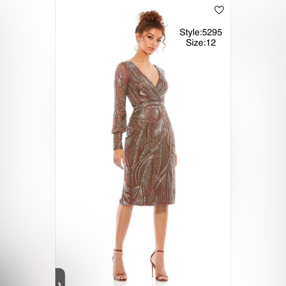 Mac Duggal cocktail dress copper/bronze